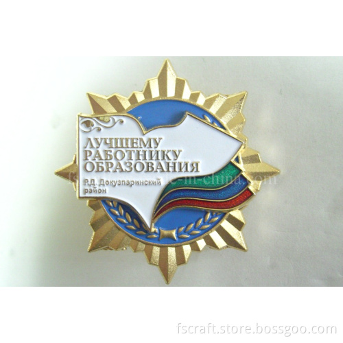 Matte Gold Enamel Military Pin Badges